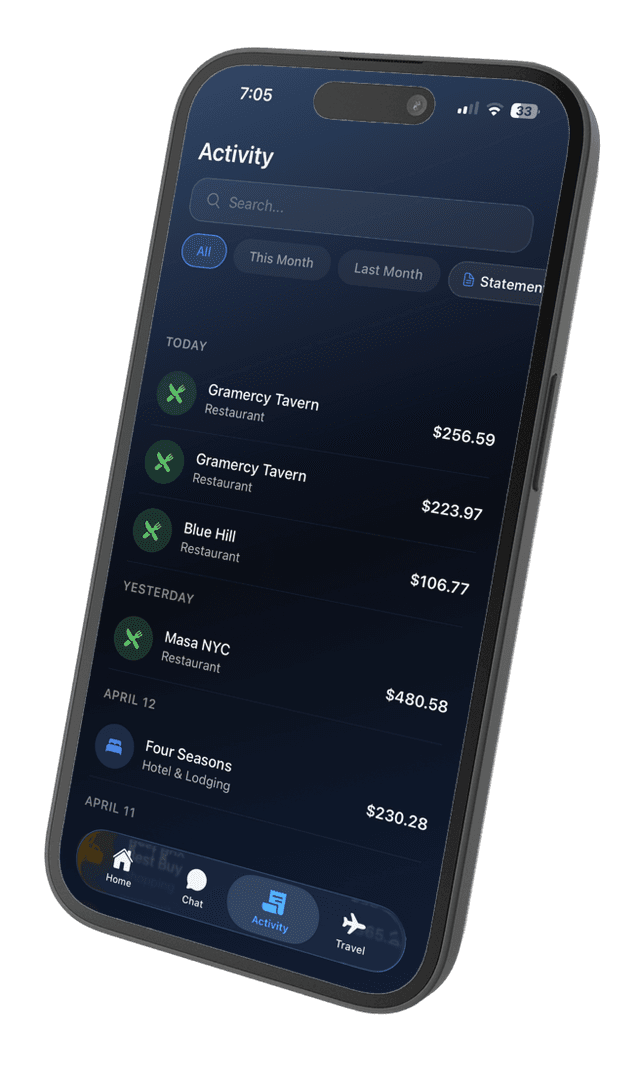 PuraFi mobile — activity feed