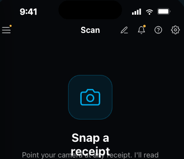 PuraFi mobile app reading and coding a snapped receipt